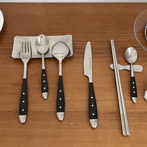 Moment Future餐具黑色不锈钢简约五件套刀叉勺套餐咖啡匙西餐刀