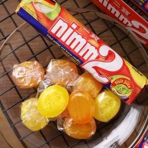 德国nimm2二宝果汁夹心糖果香橙柠檬维他命条装硬糖儿童零食喜糖