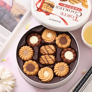 日本进口零食品波路梦布尔本巧克力黄油什锦曲奇饼干铁盒中秋礼盒