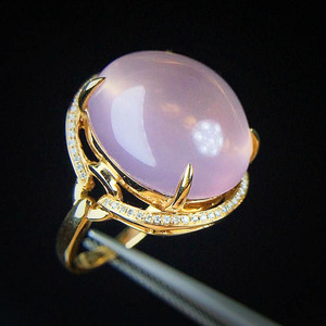 珠宝特卖时尚首饰全新特价天然宝石芙蓉石镶钻戒指 J3265