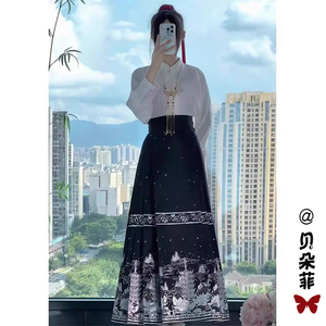 新中式国风成人马面裙套装女夏季2024新款高级汉服小个子日常可穿
