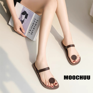 泰国进口MOOCHUU橡胶拖鞋女夏季防滑防臭沙滩户外浴室人字拖女