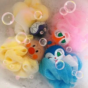 38包邮~日本面包宝宝超人沐浴球浴室玩具洗澡戏水儿童可爱搓澡花