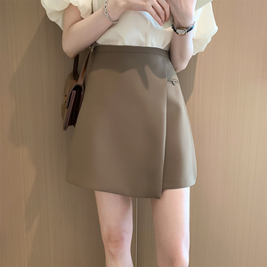 一片式西装短裙女夏季2024新款设计感小众气质休闲高腰包臀半身裙