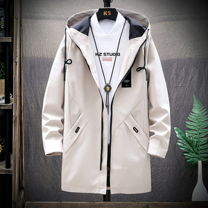 男士外套秋冬季2024新款韩版潮流修身帅气加绒加厚夹克中长款风衣