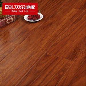 贝尔地板 强化复合木地板 12mm负离子苹果系列PG006龙凤香檀