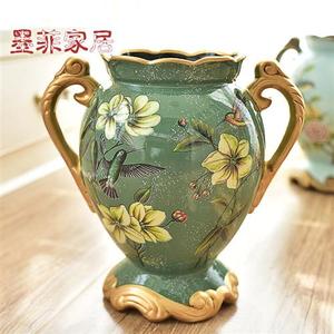 墨菲 欧式陶瓷花瓶摆件客厅插花餐桌创意美式乡村田园复古家居装