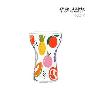 招雅(ZHAOYA) 【轻奢精品】北欧风印花小蛮腰玻璃杯耐热大容量果