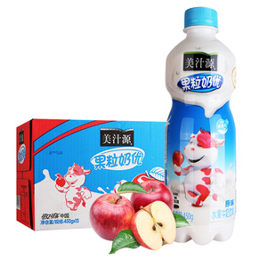 美汁源原味果粒奶优450g瓶装可口可乐营养水果牛奶饮料