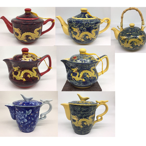 台湾原装进口建窑黄金龙釉上彩陶瓷大号茶壶单壶配件家用泡茶水壶