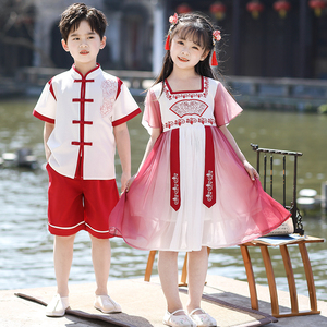 儿6童六一演出服校服幼儿园园服女5童舞台表演服中国风男国学唐装