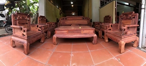 红木家具老挝红酸枝国色天香沙发11件套 花枝全实木巴里黄檀 客厅
