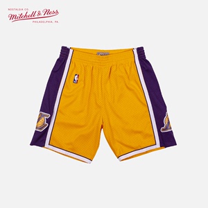 Mitchell&Ness NBA湖人队09-10年科比SW复古球裤篮球运动休闲短裤