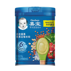24-1月产嘉宝米粉【6+】混合蔬菜营养谷物米粉  营养米粉辅食250g