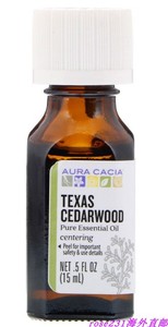 现货美国购Aura Cacia Cedarwood德州雪松精油纯雪松精油15ml单方