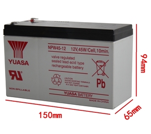 汤浅YUASA NPW45-12 UPS不间断电源 门禁供电12V 9AH 电瓶 蓄电池