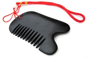 泗滨砭石按摩梳子头皮头部刮痧板刮痧梳经络梳防脱发头疗保健梳