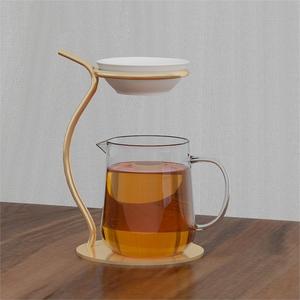 陶瓷茶滤茶漏支架一体茶隔茶具防烫泡茶配件茶海公道杯过滤分茶器