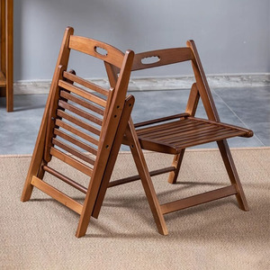 椅子家用折叠椅楠竹实木凳子靠背餐椅简约原木风吃饭椅户外露营椅