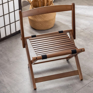 可折叠椅子家用靠背椅老年人高马扎中式楠竹实木靠背餐椅凳子便携