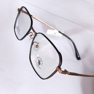 正品圣大保罗超轻纯钛眼镜框男女配镜片近视镜黑金色眼镜架S23239