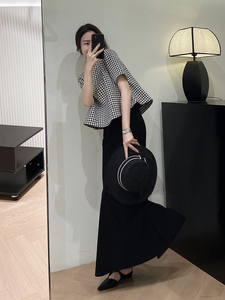 夏季小洋装法式黑色连衣裙子高级感小香风干练气质女装职业套装裙