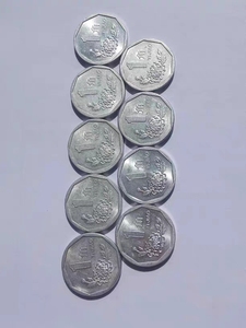 流通好品1991-1999年菊花一角1毛硬币各一枚，合计一套9枚