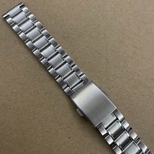 手表配件12 16 18 20mm钢表带 不锈钢双按扣平口包片钢带表链带