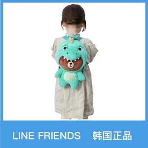 韩国LINE FRIENDS小猪恐龙正版布朗熊儿童书包毛绒公仔背包双肩包