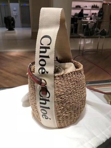 国内现货 Chloe夏季爆款 Woody草编水桶包菜篮子手提包正品