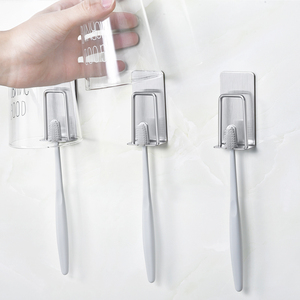 不锈钢挂牙刷架吸壁式创意牙膏免打孔多功能卫生间电动牙刷置物架