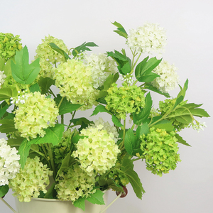 雪球花欧式美式仿真绣球花白色绿色高品质客厅样板间装饰摆设假花