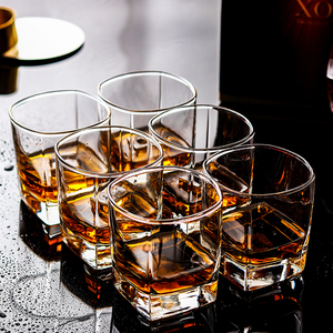 威士忌杯子6只套装洋酒杯玻璃酒杯 酒吧啤酒杯水杯茶杯加厚耐热