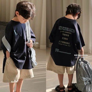 SS高端品牌韩国童装男童短袖T恤2024春夏装新款儿童上衣韩范女童