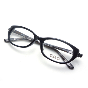百年BELLE丽质BL5049女款经典亮黑蝶形结实耐用百搭板材眼镜框架