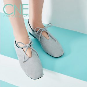 下架CNE新款平底单鞋女 日系女鞋方头平跟女鞋9M13901