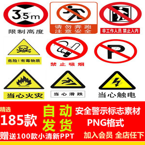 安全警示牌 禁止标识 禁止标志 免抠 png透明背景图片ps素材包
