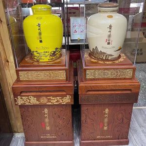中国名山酒坛展示架白酒空瓶酒架猴王巴拿马摆件茅台酒柜实木木架
