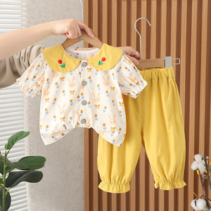 女宝宝夏装1周岁半七11一8八6九7六个月婴儿夏季衣服分体女孩套装