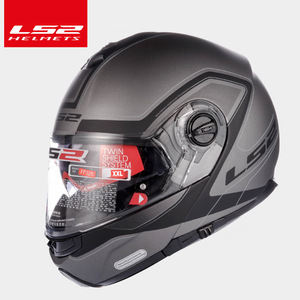 ls2大码头盔双镜片揭面盔摩托车截面防雾全覆式蓝牙全盔四季ff325