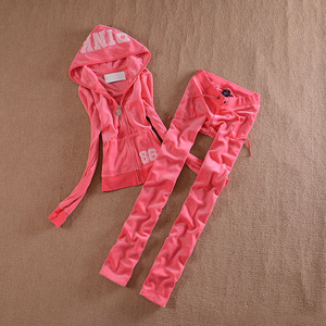 PINK天鹅绒运动套装女2024春季洋气大码金丝绒休闲服两件套卫衣潮