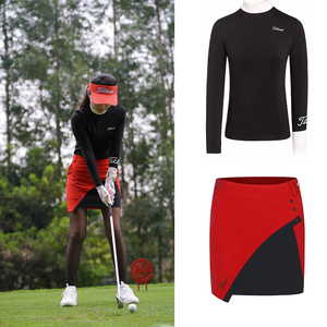 新款Titleist高尔夫女装夏季短袖T恤短裙修身显瘦球衣golf套装