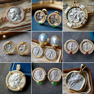 古希腊罗马拜占庭金银铜币戒指吊坠项链 古币珠宝加工费 镶嵌定金