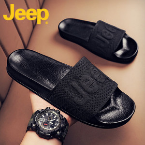 jeep吉普拖鞋男士潮牌夏季款2024新款一字凉拖个性外穿式沙滩凉鞋