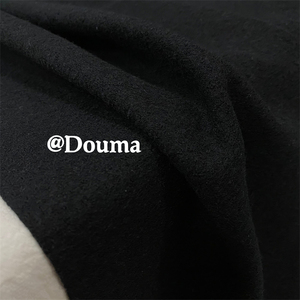 意大利进口纯黑色针织舒适圈圈纯羊毛面料设计师套装布料