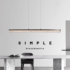 意式极简餐厅吊灯现代简约吧台创意全铜餐桌设计师高端一字长条灯