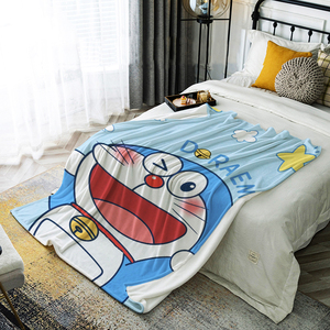 哆啦A梦叮当猫法兰绒毛毯儿童午睡毯空调毯学生宿舍床单铺床盖毯