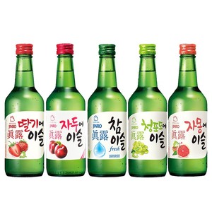 韩国进口真露烧酒竹炭清酒西柚草莓李子青葡萄原味360ml*20瓶