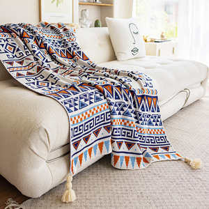 复古波西米亚沙发毯办公室加厚针织午睡空调盖毯单人毛毯披肩毯子