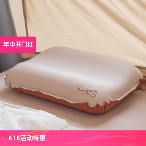 野营自动充气枕易收纳户外海绵旅行3D静音露营奶酪便携枕头